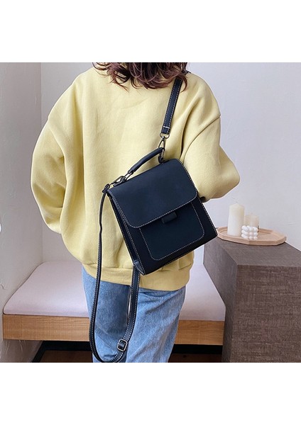 Moda Retro Pu Deri Kadın Sırt Çantası Okul Koleji Öğrenci Sırt Çantası Lüks Çanta Küçük Sırt Çantası Siyah (Yurt Dışından) fırsatları