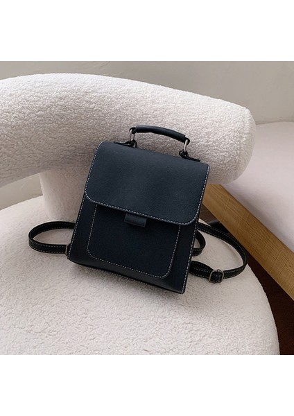 Moda Retro Pu Deri Kadın Sırt Çantası Okul Koleji Öğrenci Sırt Çantası Lüks Çanta Küçük Sırt Çantası Siyah (Yurt Dışından) indirimleri