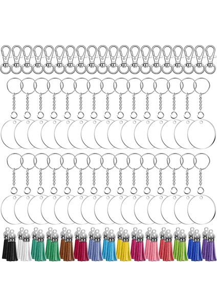 30 Adet Akrilik Anahtarlık Boşlukları, Dıy Işçiliği Vinil Projeleri Için Şeffaf Boş Anahtarlıklar Seti (Yurt Dışından)