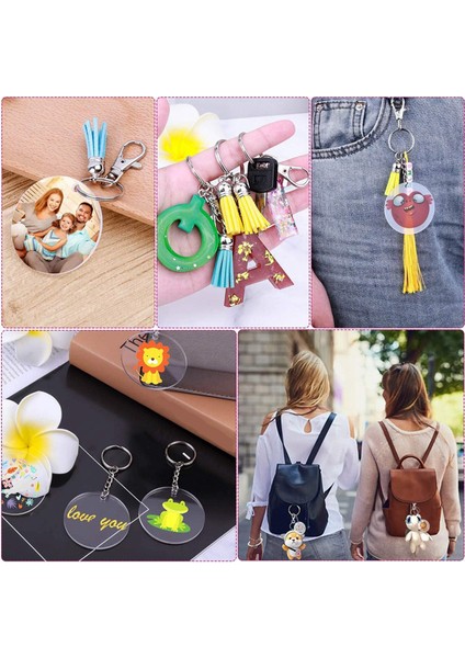 30 Adet Akrilik Anahtarlık Boşlukları, Dıy Işçiliği Vinil Projeleri Için Şeffaf Boş Anahtarlıklar Seti (Yurt Dışından) indirimleri