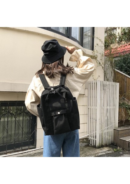 Erkek ve Kadın Günlük Sırt Çantası Büyük Kapasiteli Okul Çantası Seyahat Okul Çantası Düz Renk Sırt Çantası Beyaz (Yurt Dışından) fırsatları