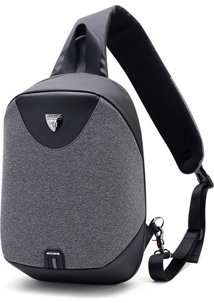 Koyu Gri Yeni Erkek Moda Spor Anti-Hırsızlık Göğüs Çantası Omuz Askılı Çanta Açık Hava Sporları Sürme Sırt Çantası (Yurt Dışından)