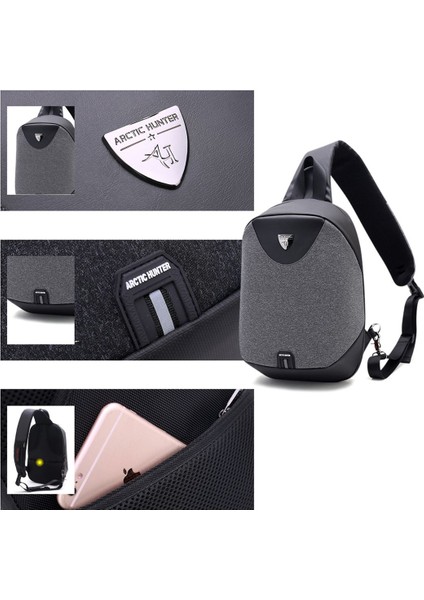 Koyu Gri Yeni Erkek Moda Spor Anti-Hırsızlık Göğüs Çantası Omuz Askılı Çanta Açık Hava Sporları Sürme Sırt Çantası (Yurt Dışından) fırsatları