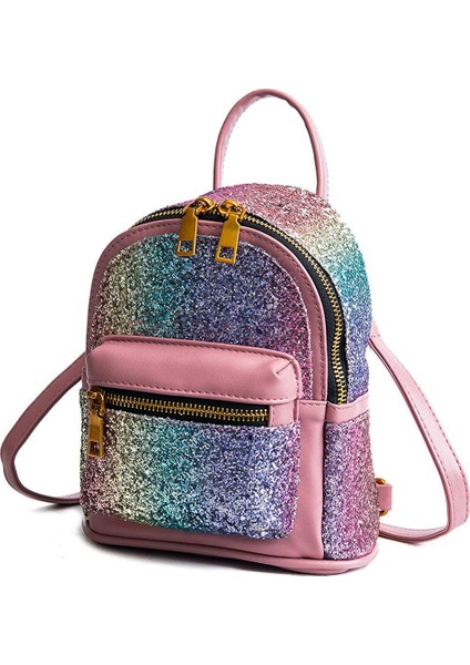 Kadın Kızlar Parlayan Sırt Çantası Dönüştürülebilir Omuz Çanta Çocuk Seyahat Çantası Sırt Çantası, Degrade Pembe (Yurt Dışından) fiyatları