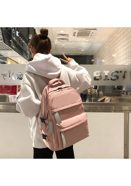 Uni Sırt Çantası Için Genç Okul Çantaları Genç Öğrenci Kitap Çantaları Büyük Kapasiteli Naylon Çanta Okul Pembe (Yurt Dışından) modelleri