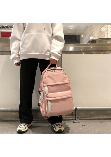 Uni Sırt Çantası Için Genç Okul Çantaları Genç Öğrenci Kitap Çantaları Büyük Kapasiteli Naylon Çanta Okul Pembe (Yurt Dışından) fırsatları