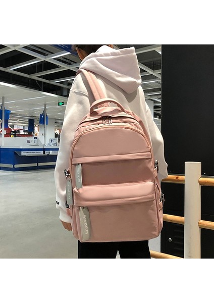 Uni Sırt Çantası Için Genç Okul Çantaları Genç Öğrenci Kitap Çantaları Büyük Kapasiteli Naylon Çanta Okul Pembe (Yurt Dışından) indirimleri