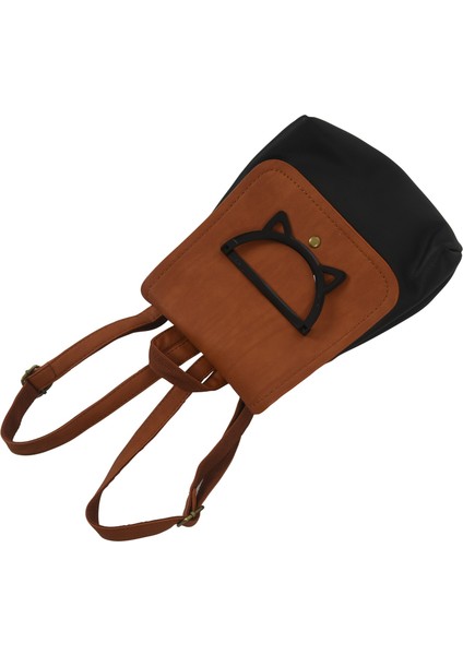 Yeni Sırt Çantası Basit Yumuşak Kardeş Çizgi Film Görüntüsü Kapaklı Kova Çanta Siyah (Yurt Dışından) modelleri