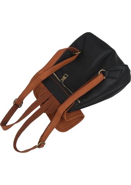 Yeni Sırt Çantası Basit Yumuşak Kardeş Çizgi Film Görüntüsü Kapaklı Kova Çanta Siyah (Yurt Dışından) indirimleri