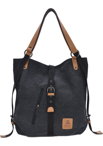 Günlük Kanvas Çok Fonksiyonlu Postacı Çantası (Siyah) (Yurt Dışından)