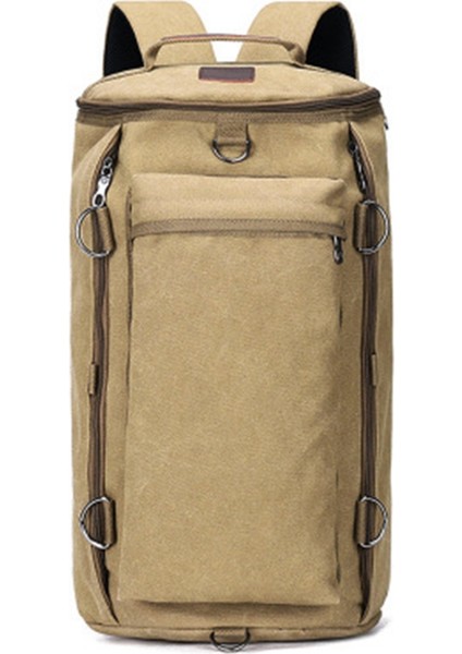 Büyük Kapasiteli Erkekler ve Kadınlar Seyahat Bagaj Sırt Çantası Dağcılık Sırt Çantası Bagaj Kanvas Çanta, Haki (Yurt Dışından)