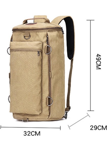 Büyük Kapasiteli Erkekler ve Kadınlar Seyahat Bagaj Sırt Çantası Dağcılık Sırt Çantası Bagaj Kanvas Çanta, Haki (Yurt Dışından) fiyatları