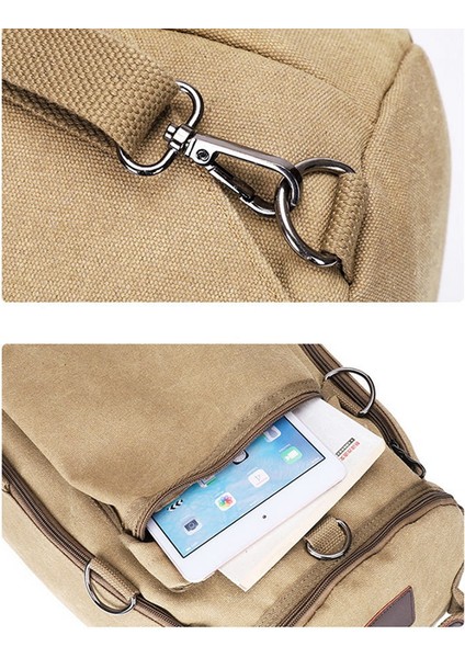 Büyük Kapasiteli Erkekler ve Kadınlar Seyahat Bagaj Sırt Çantası Dağcılık Sırt Çantası Bagaj Kanvas Çanta, Haki (Yurt Dışından) fırsatları