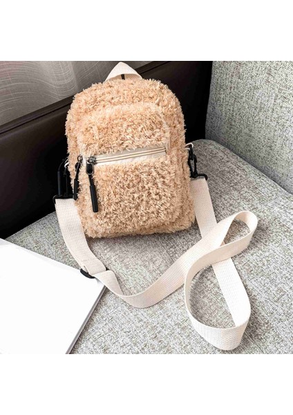Bayanlar Moda Bir Omuz Çapraz Sırt Çantası Tote Çanta Tote Çanta Peluş Sırt Çantası Haki (Yurt Dışından) modelleri