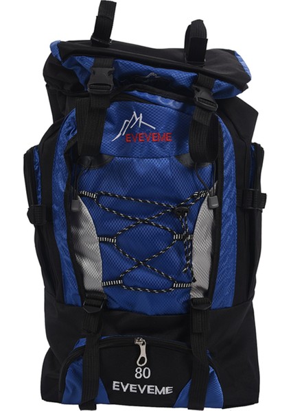 Eveveme 80L Yük Su Geçirmez Sırt Çantası Sırt Çantası Bagaj Açık Yürüyüş Kamp Seyahat Mavi (Yurt Dışından)