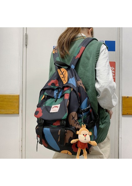 Büyük Kapasiteli Sırt Çantası Ülke Tarzı Bayanlar Çiçek Eğlence Seyahat Çantası Yüksek Kaliteli Öğrenci Okul Çantası-Siyah (Yurt Dışından) fırsatları