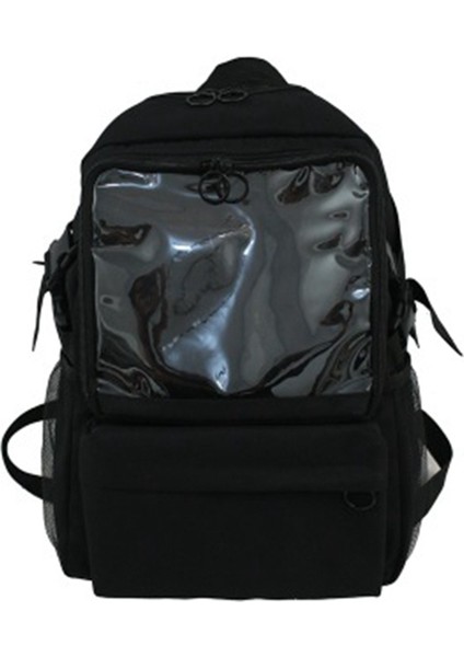 Japon Sırt Çantası Kız Öğrenci Kanvas Düz Çanta Okul Çantası Bilgisayar Seyahat Çantası Büyük Kapasiteli Sırt Çantası (Yurt Dışından)