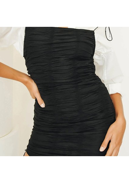 Dantelli Spagetti Kayışı Mini Elbise Kadın Dantel Up Kolsuz Elastik Ince Backless Y Yaz Elbise Siyah M (Yurt Dışından) fırsatları