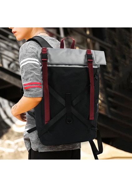 Rulo Kapak Renkli Omuz Çantası Erkek Çantası Eğlence Seyahat Çantası Oxford Bez Çanta Rahat Sanat Benzersiz Sırt Çantası (Yurt Dışından) modelleri