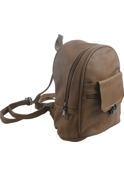 Yeni Küçük Sırt Çantası Düz Renk Rahat Gelgit Kadın Çantası Büyük Kapasiteli Mini Çanta Kadın Kilit Toka Sırt Çantası (Yurt Dışından)