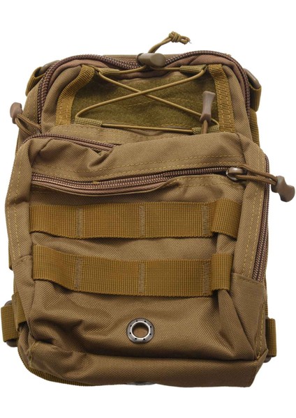 Açık Spor Göğüs Çantası Sling Omuz Çantası Kamp Yürüyüş Sırt Çantası Tırmanma Çok Fonksiyonlu Haki (Yurt Dışından)