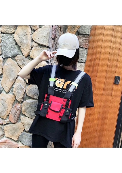 Moda Göğüs Rig Çanta Kamuflaj Yelek Demeti Ön Paketi Kılıfı Yelek Rig Hip Hop Sokak Şıklığı Fonksiyonel Göğüs Çantası (Yurt Dışından) modelleri