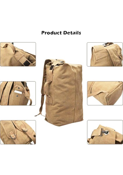 Büyük Kapasiteli Tırmanma Çantası Erkek Sırt Çantası Yürüyüş Seyahat Çantası Spor Çantası Kanvas Omuz Çantası Yeşil L (Yurt Dışından) fırsatları