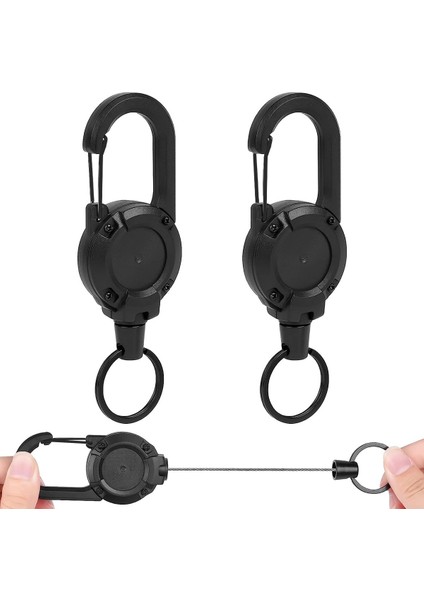 Ağır Hizmet Tipi Geri Çekilebilir Anahtarlık, 4 Adet Geri Çekilebilir Rozet Tutucu, Geri Çekilebilir Kimlik Kartı Makarası Ağır Hizmet Tipi Makara Klipleri (Siyah) (Yurt Dışından) indirimleri