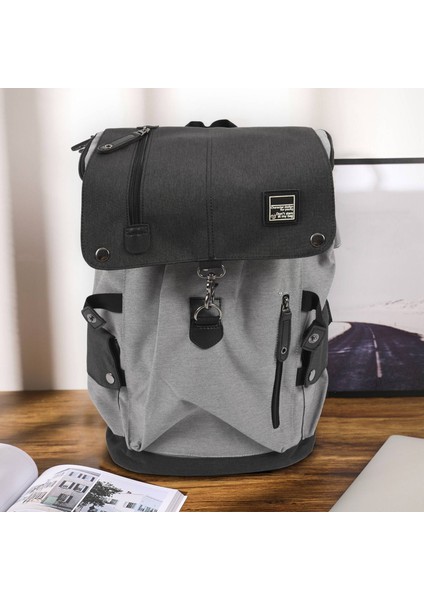 Fengdong Moda Gri Sırt Çantası Omuz Çantası Erkek Moda En Iyi Seyahat Sırt Çantaları Günlük Sırt Çantası Laptop Çantaları Genç Erkek Sırt Çantaları (Yurt Dışından) modelleri