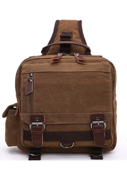 Şık Kanvas Messenger Çanta Omuz Çantası Seyahat Sırt Çantası (Kahve Rengi) (Yurt Dışından) fiyatları