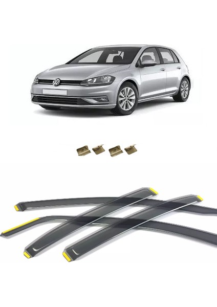 Volkswagen Golf 7 2012-2020 Model Füme Renk Içten Geçme 4'lü Cam Rüzgarlığı