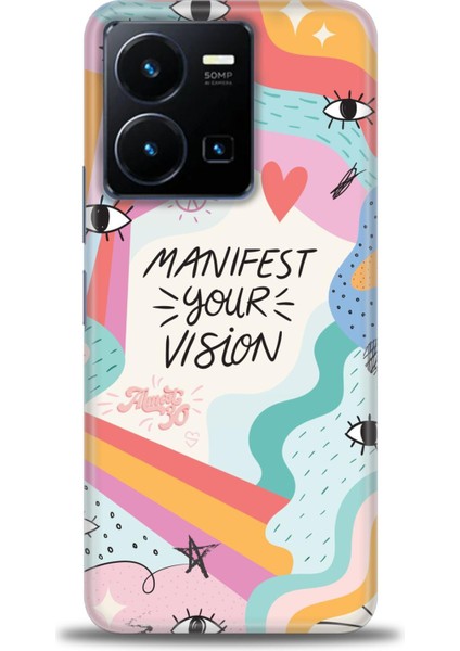 Vivo Y35 Kılıf Hd Baskılı - Manifest Your Vision + 9h Nano Ekran Koruyucu