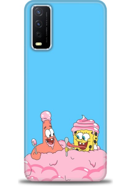 Vivo Y20 Kılıf Hd Baskılı - Spongebob + 9h Nano Ekran Koruyucu