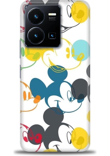 Vivo Y35 Kılıf Hd Baskılı - Renkli Mickey Mouse + 9h Nano Ekran Koruyucu