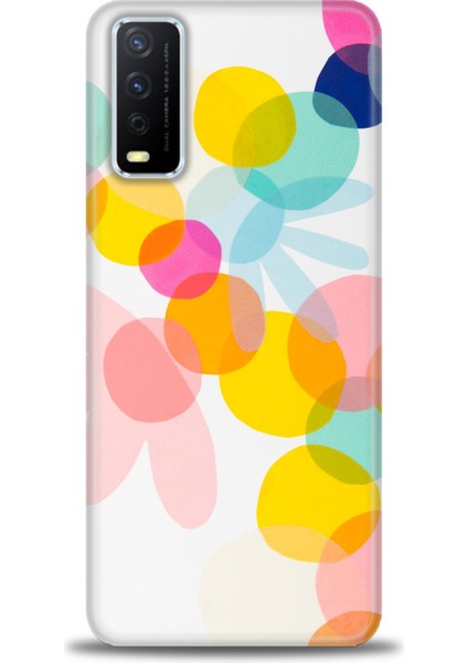 Vivo Y20 Kılıf Hd Baskılı - Color Flowers + 9h Nano Ekran Koruyucu