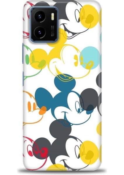 Vivo Y33S Kılıf Hd Baskılı - Renkli Mickey Mouse + 9h Nano Ekran Koruyucu