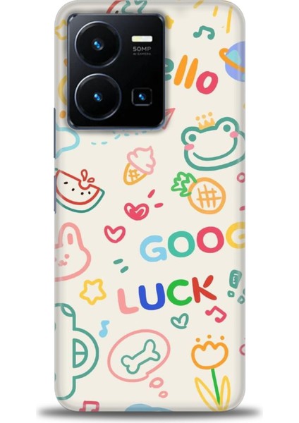 Vivo Y35 Kılıf Hd Baskılı - Goog Luck + 9h Nano Ekran Koruyucu