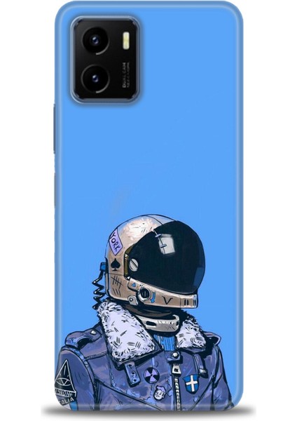 Vivo Y15S Kılıf Hd Baskılı - Mavi Astronot + 9h Nano Ekran Koruyucu