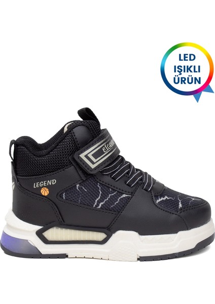 Elit ASCNK042 Patik Erkek Çocuk Hi Sneaker Siyah
