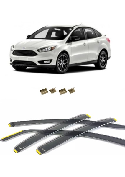 Ford Focus 3 2011-2018 Model Füme Renk Içten Geçme 4'lü Cam Rüzgarlığı