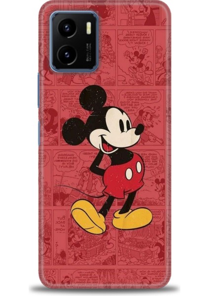 Vivo Y15S Kılıf Hd Baskılı - Kırmızı Mickey + 9h Nano Ekran Koruyucu