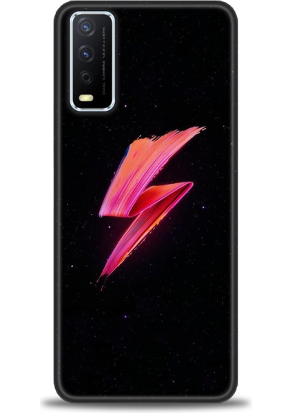 Vivo Y20 Kılıf Hd Baskılı - Pembe Şimşek + 9h Nano Ekran Koruyucu