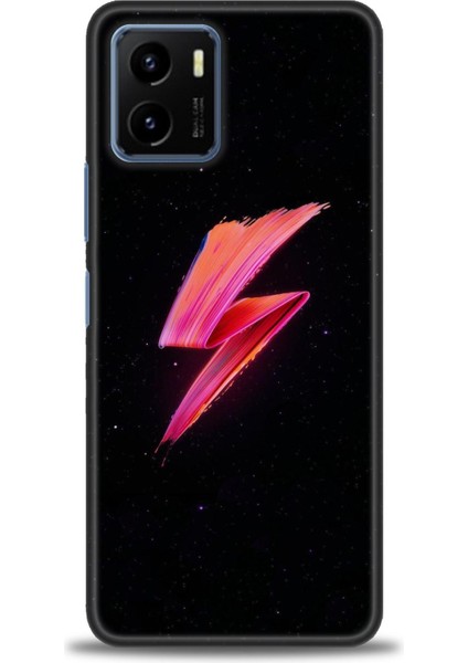 Vivo Y21S Kılıf Hd Baskılı - Pembe Şimşek + 9h Nano Ekran Koruyucu