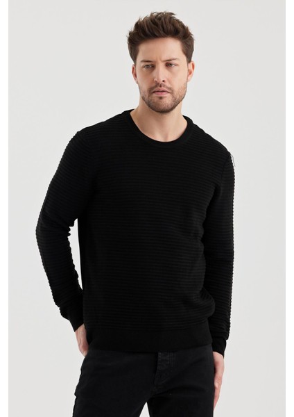 Alexandergardı Bisiklet Yaka Çizgi Dokulu Regular Fit Kazak (E24-EZE-10) indirimleri