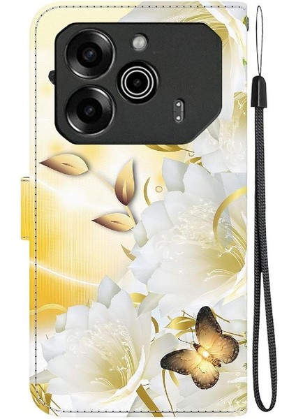 Tecno Pova 6 Pro 5g Kart Yuvaları Için Kılıf Manyetik Kapatma Pu Deri Çiçek (Yurt Dışından) indirimleri
