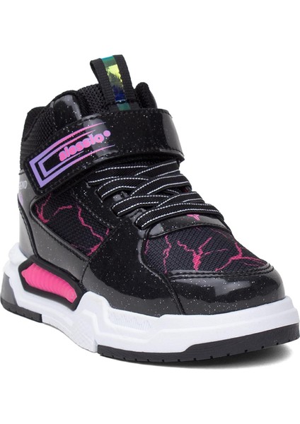Elit ASCNK042 Patik Kız Çocuk Hi Sneaker Siyah - Lila fiyatları