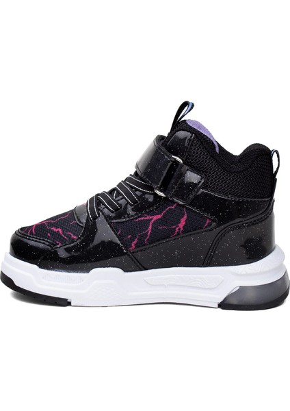Elit ASCNK042 Patik Kız Çocuk Hi Sneaker Siyah - Lila modelleri