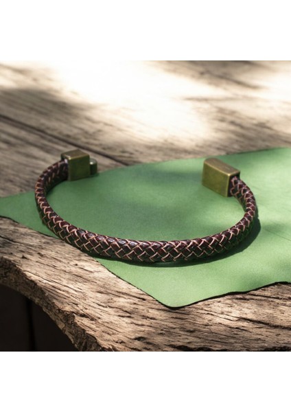 Kahverengi Örgü Deri Bileklik | Metal Mıknatıs Kapatma modelleri