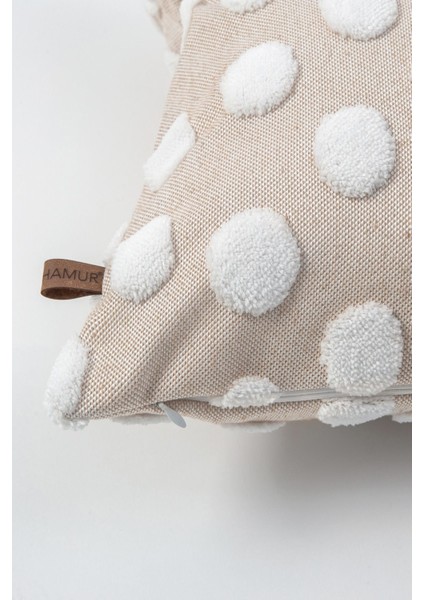 Bohem Özel Tasarım Punch Panç Desen Dekoratif Kırlent Kılıfı Point Bej 50 x 50 cm fiyatları