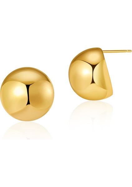 Pirinç Kaplama 18K Gerçek Altın Küçük Boy Kızdırma Metal Kulak Çiviler Geometrik Retro Kişiselleştirilmiş Küpe (Yurt Dışından)